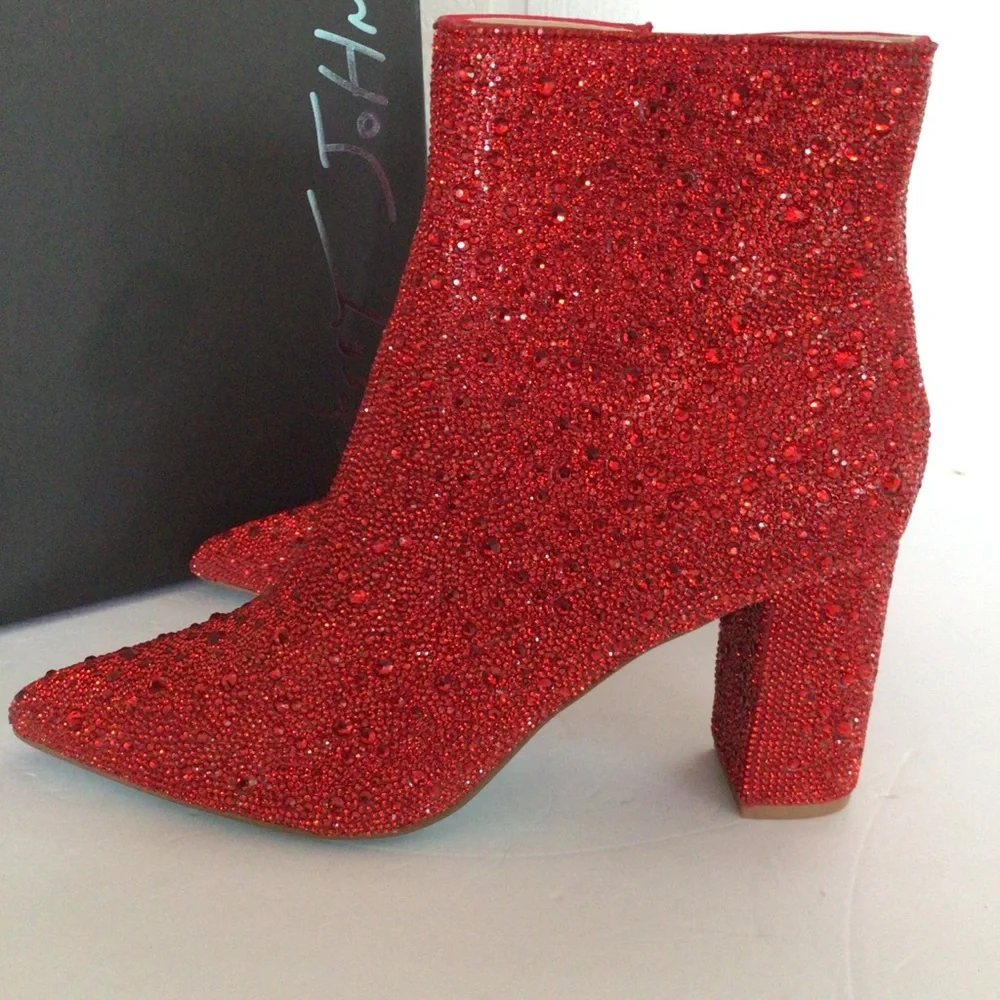 Betsey Johnson Red Ankle Boots - Picture 5 of 12